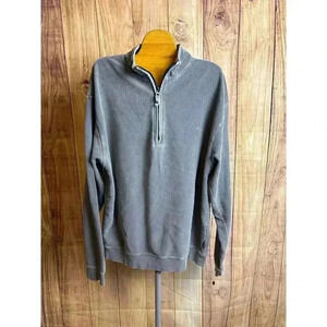 Woolrich Men's Ribbed Quarter Zip Pullover Gray Size L